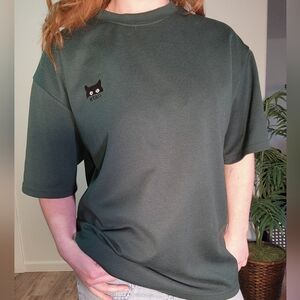 Peanuts Dark Green Cat Tee